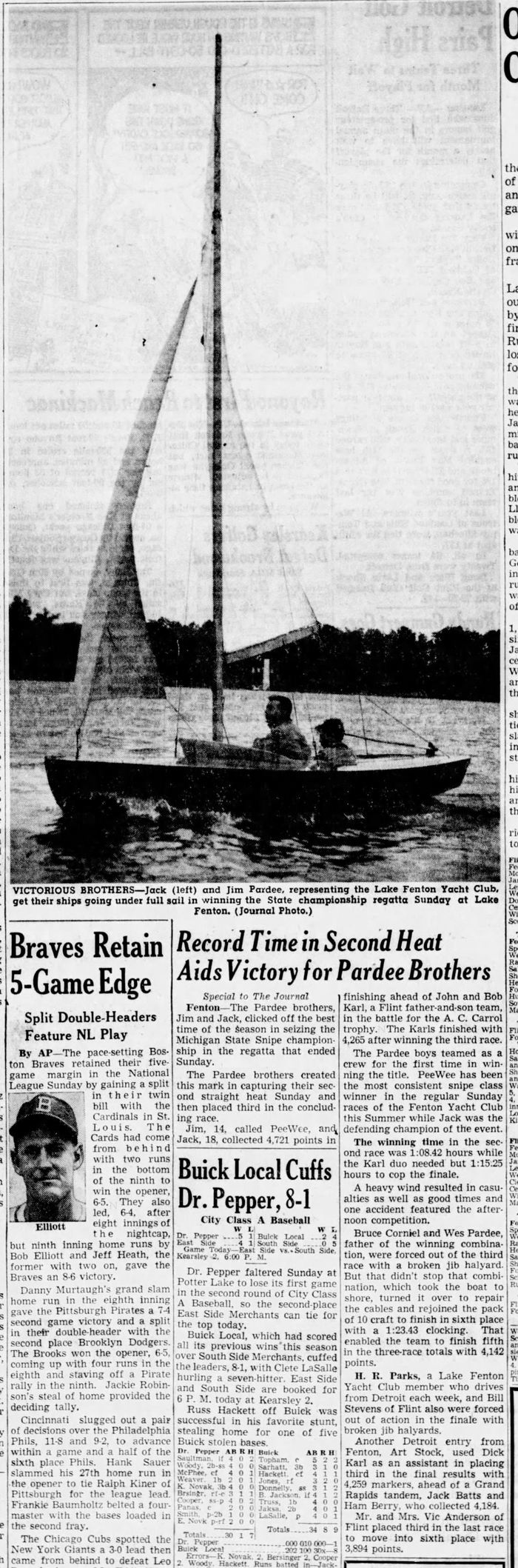 Bay Port Resort (Fenton Yacht Club) - Jul 26 1948 Article